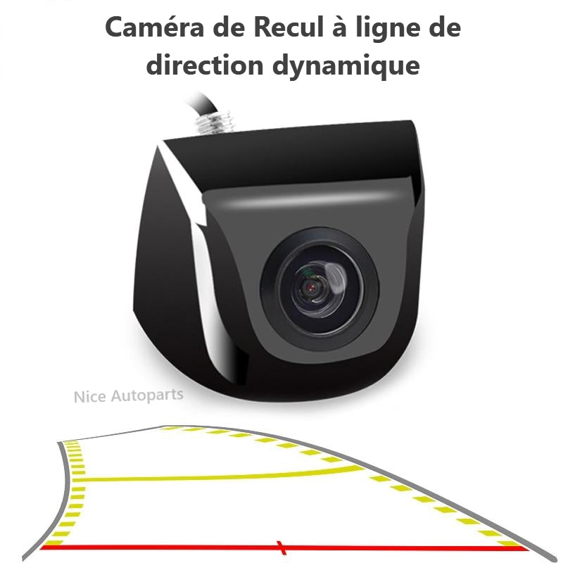 Caméra de recul avec trajectoire dynamique de voiture, ligne de